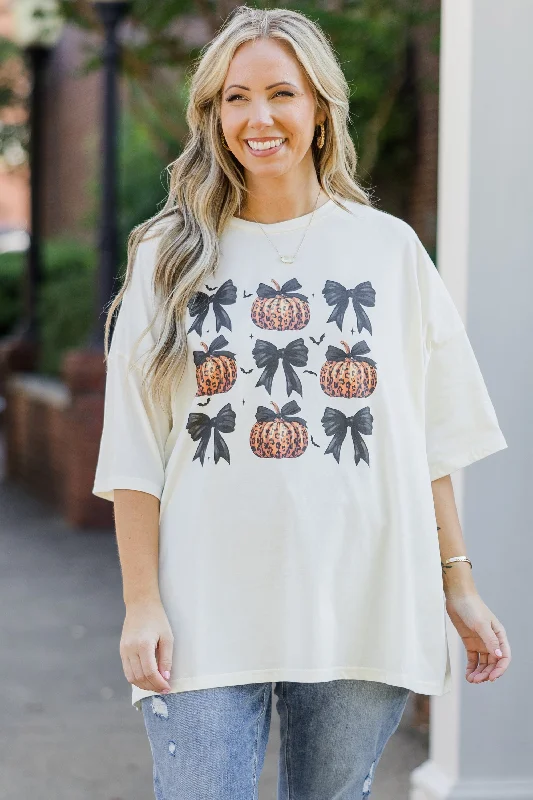 Fierce Halloween Boyfriend Tee, Ivory