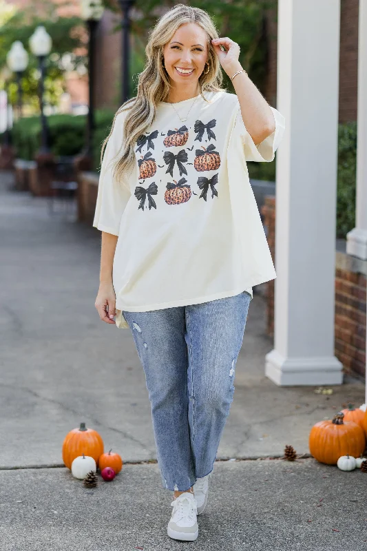 Fierce Halloween Boyfriend Tee, Ivory