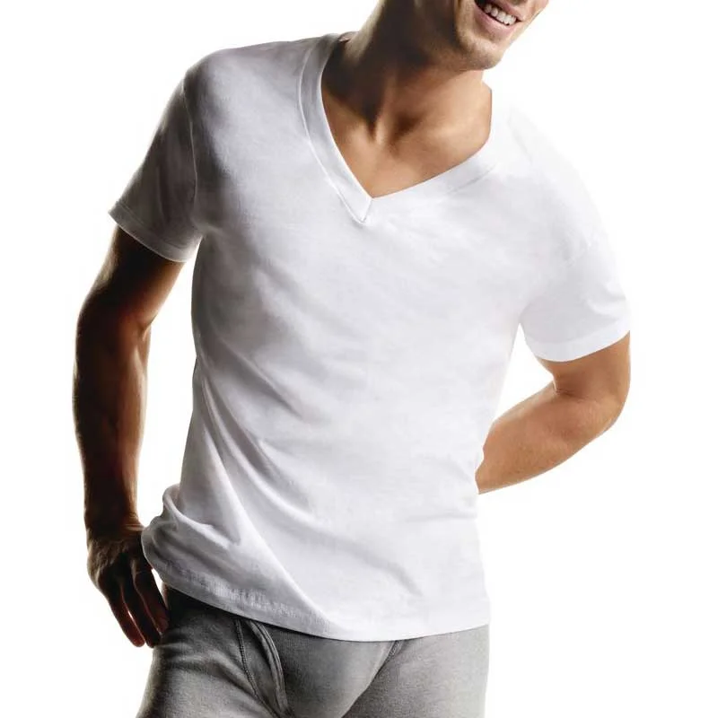 Hanes Men's V-Neck Tee - 4 pack