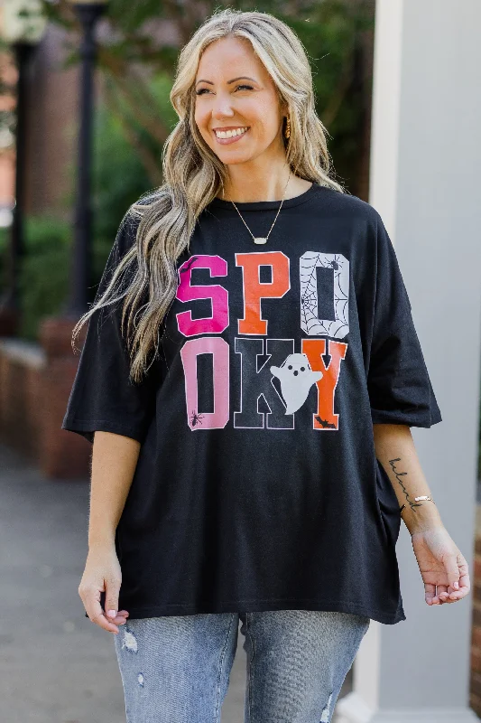 It's Spooky Season Boyfriend Tee, Black