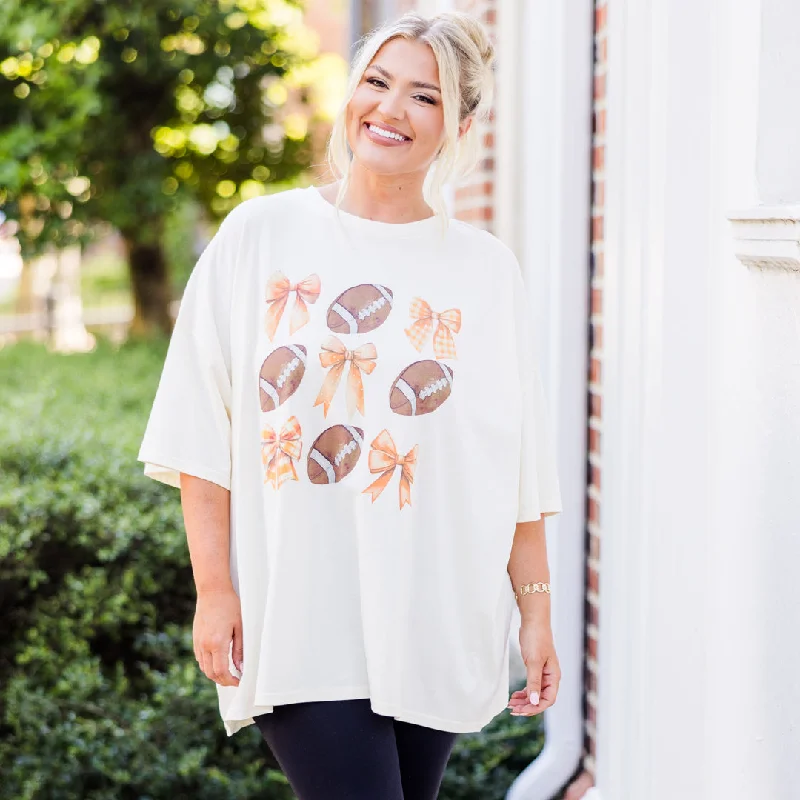 Let's Go Game Day Boyfriend Tee, Ivory