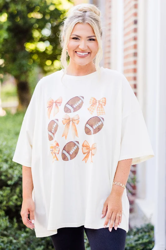 Let's Go Game Day Boyfriend Tee, Ivory