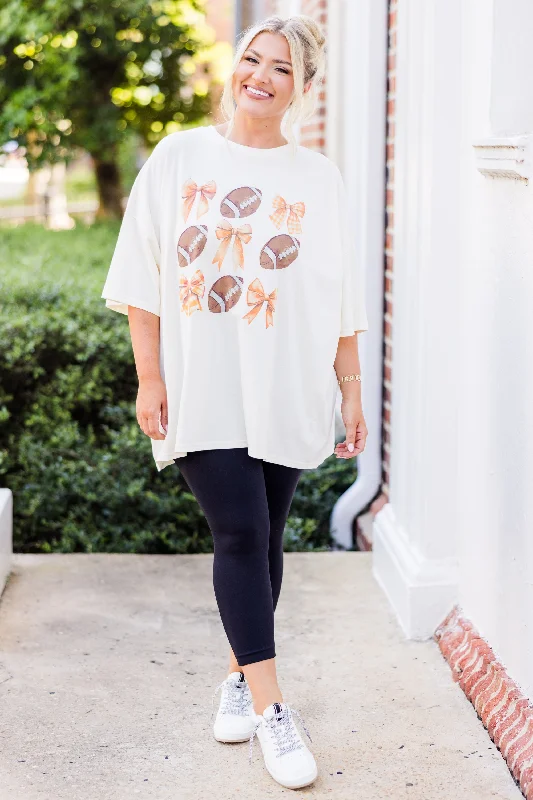 Let's Go Game Day Boyfriend Tee, Ivory