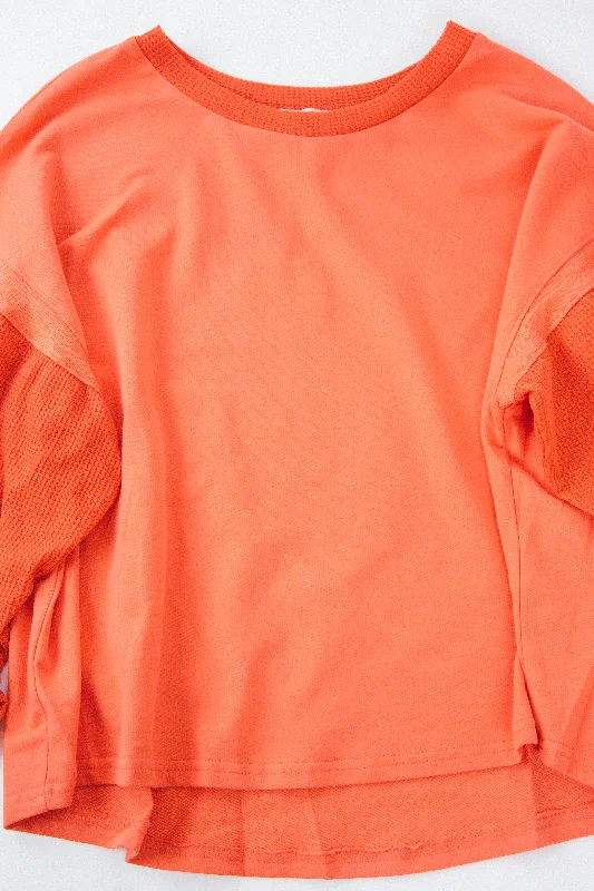 Luminate French Terry Top, Orange Red