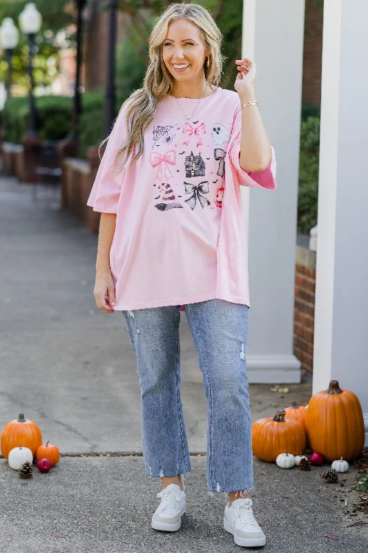 Maliboo Barbie Boyfriend Tee, Cream Pink