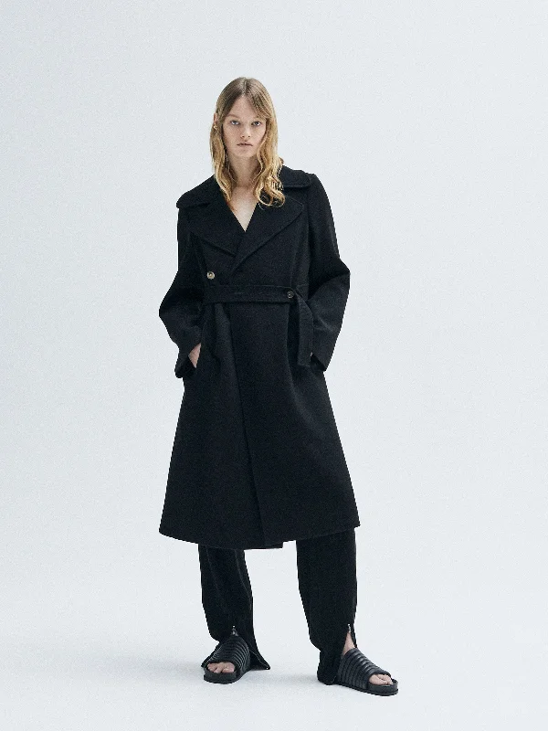 raised twill trench coat