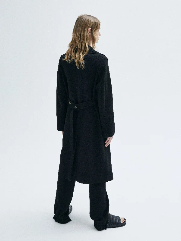 raised twill trench coat