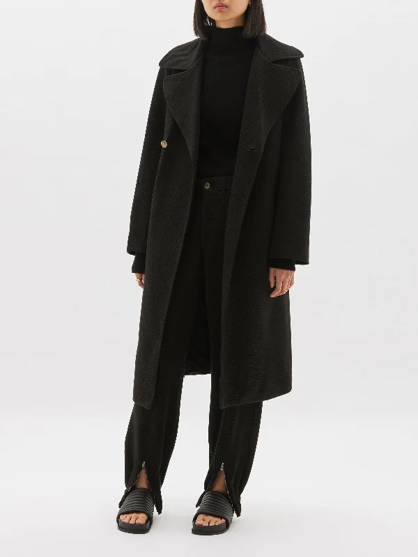 raised twill trench coat