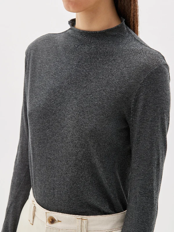 regular raised neck long sleeve t.shirt