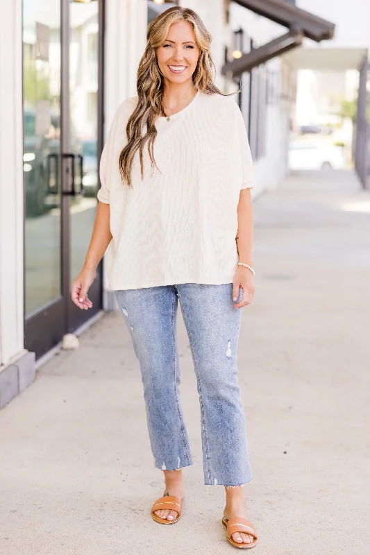 Serene Breeze Top, Cream