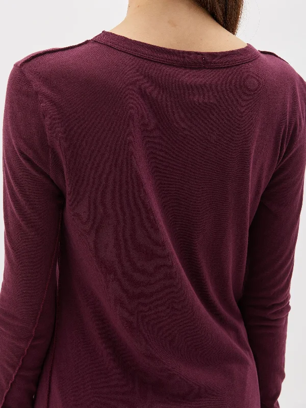 slim seam detail long sleeve t.shirt