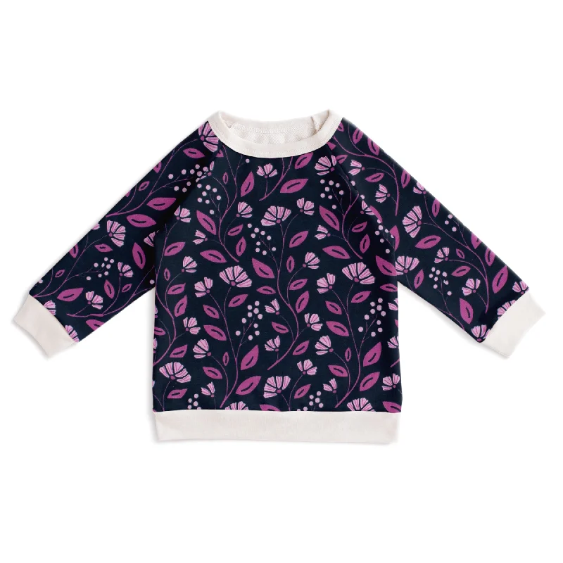 Sweatshirt - Flower Vines Night Sky & Orchid