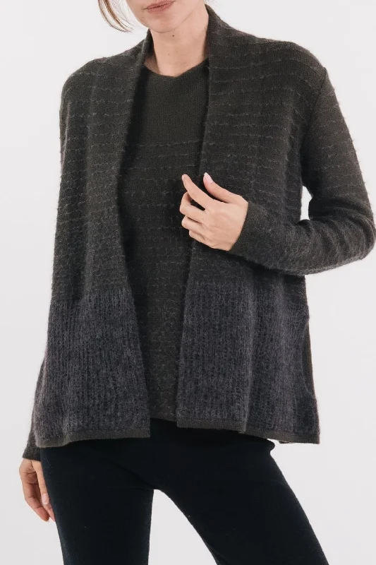 TICK STITCH MESH CARDIGAN