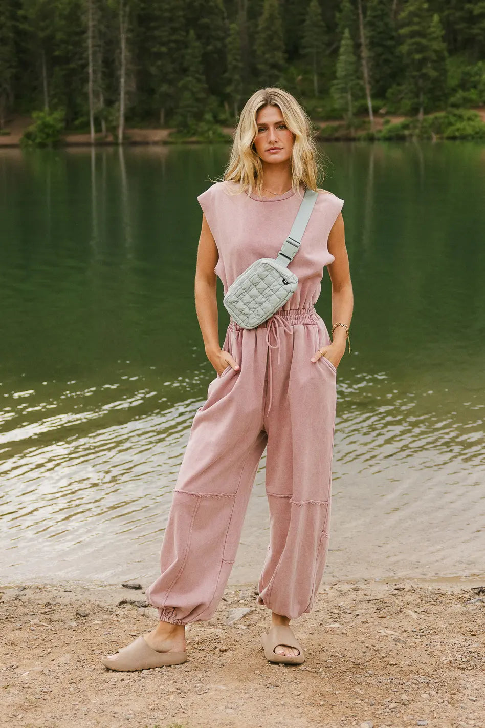 Weekend Warrior Jumpsuit in Pink