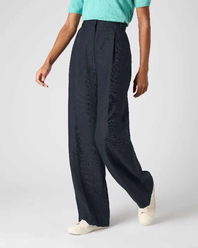 Women's Florence Linen Pants Navy Blue