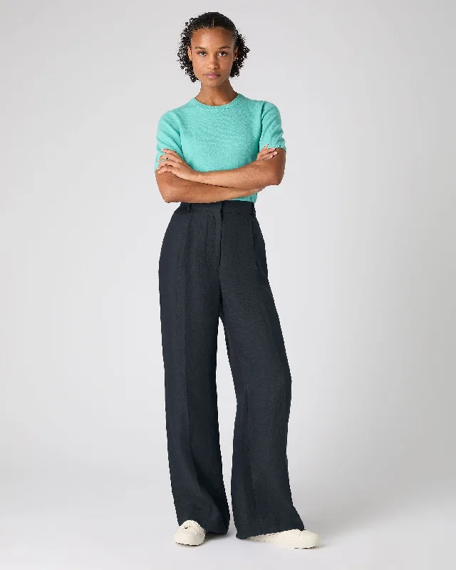 Women's Florence Linen Pants Navy Blue