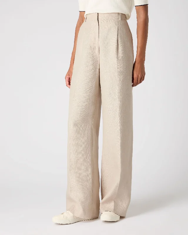 Women's Florence Linen Pants Oat Brown