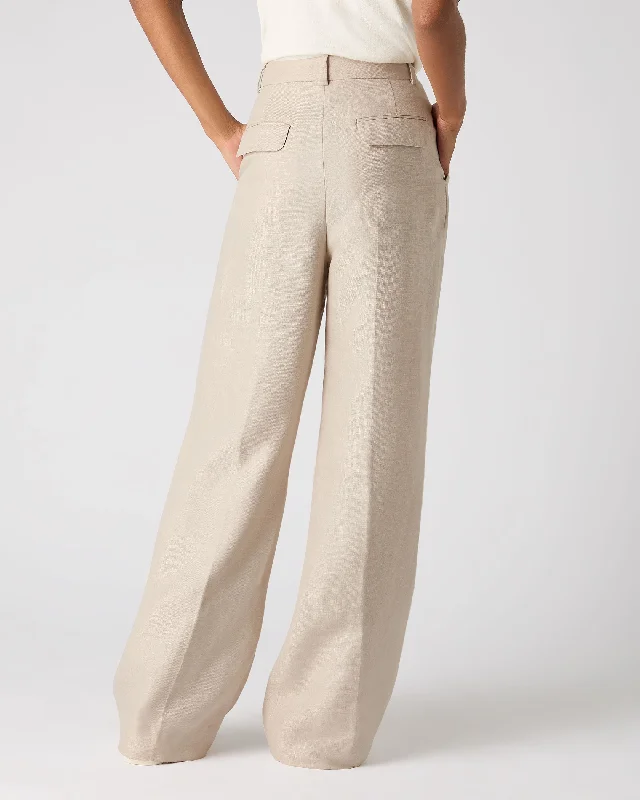 Women's Florence Linen Pants Oat Brown