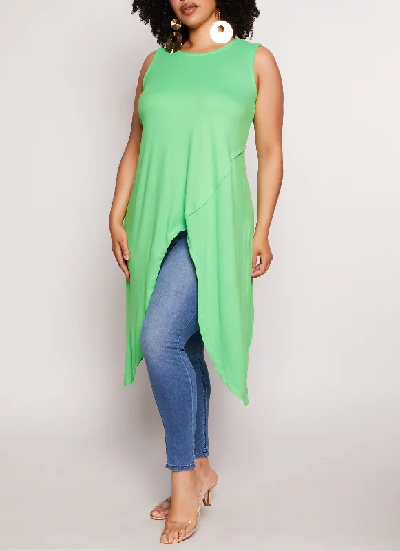 Plus Size Tulip Sharkbite Hem Tank Top