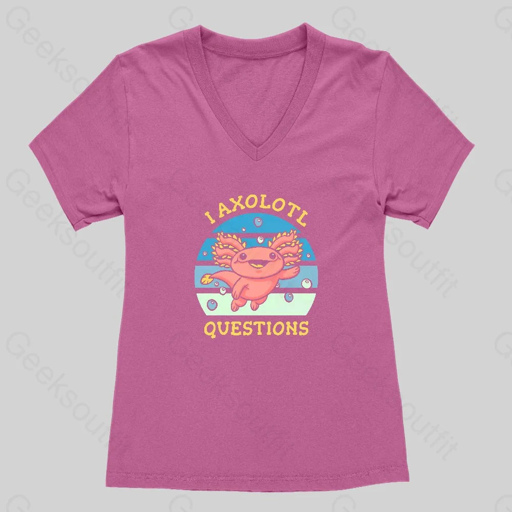 I axolotl questions Women's V-Neck T-shirt