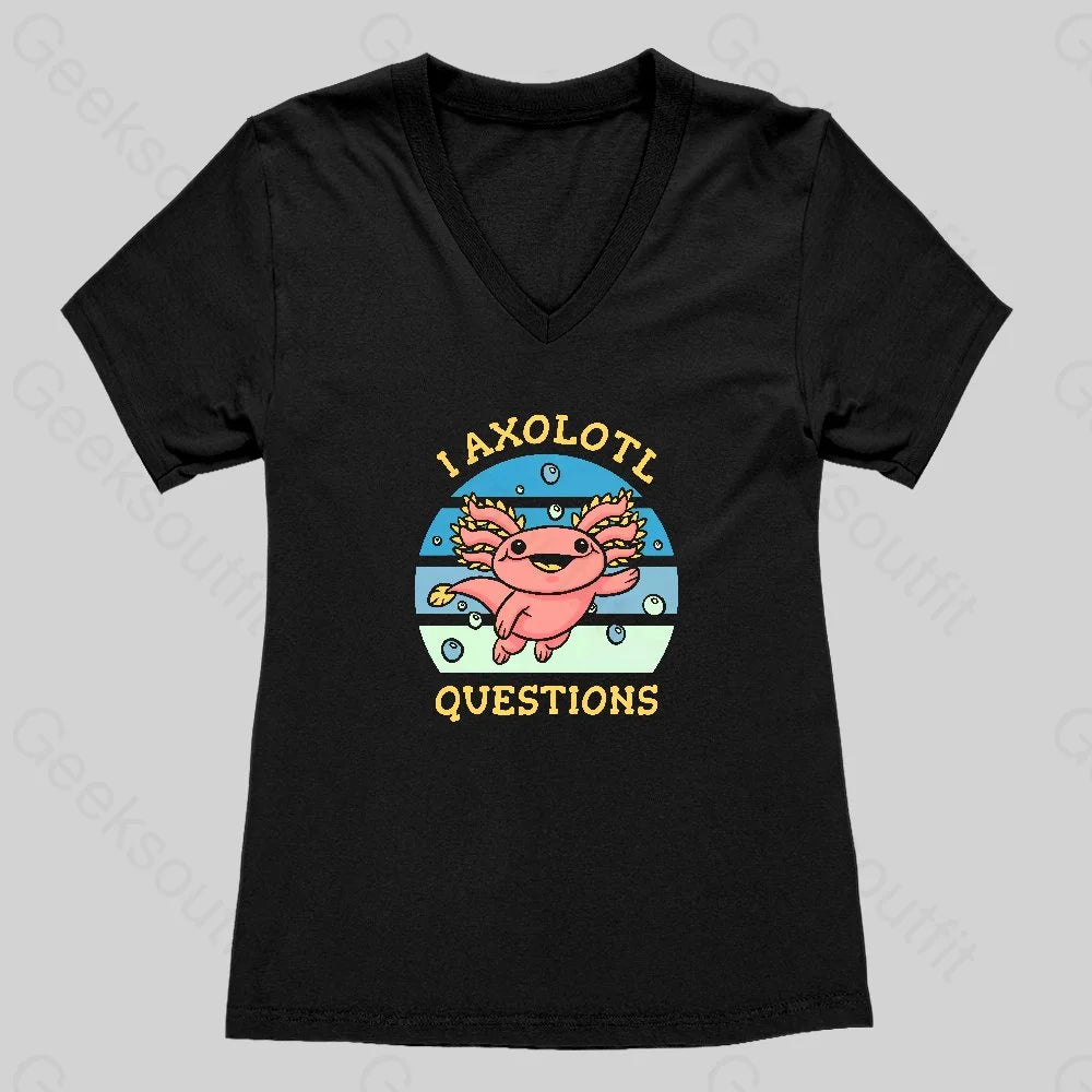 I axolotl questions Women's V-Neck T-shirt