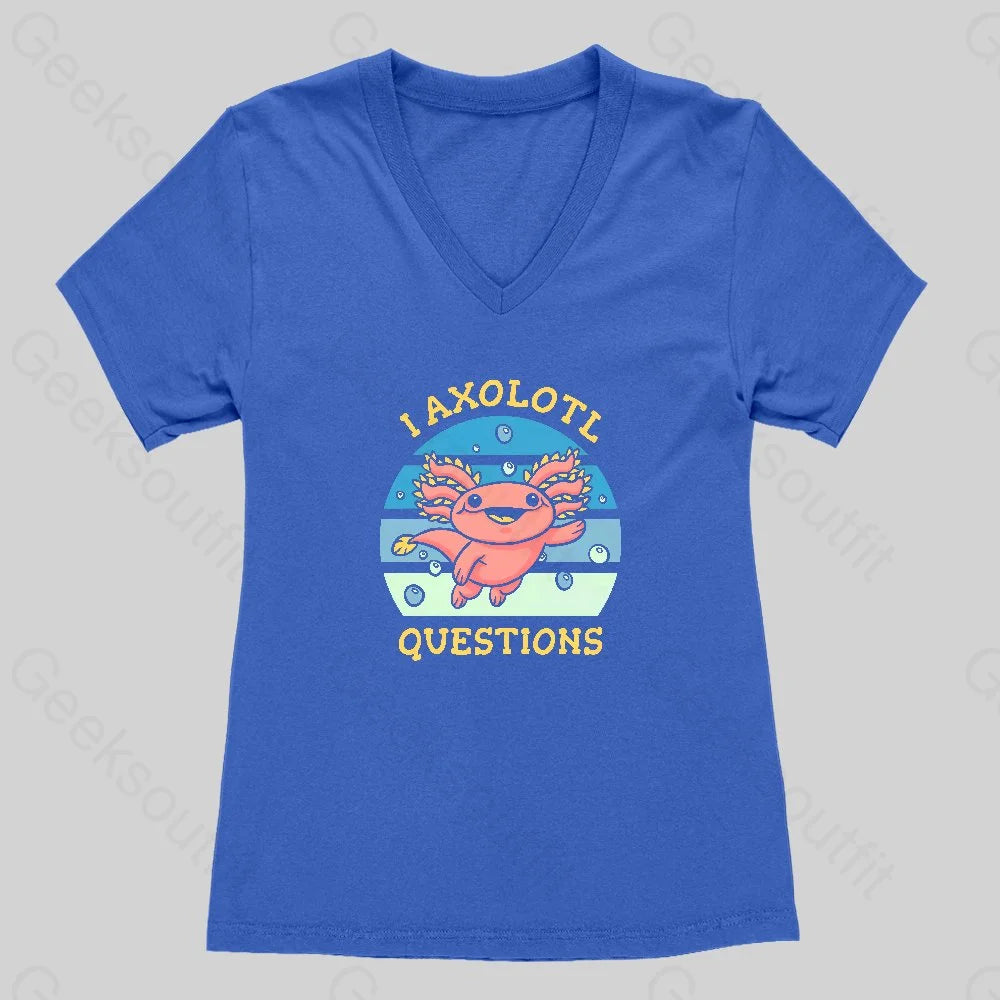 I axolotl questions Women's V-Neck T-shirt