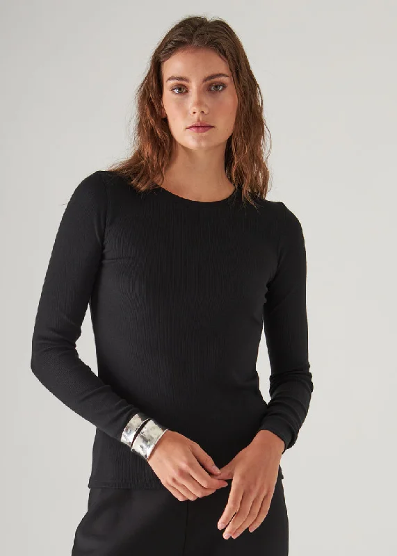 Long Sleeve Cotton Modal Rib Crewneck W954C10X