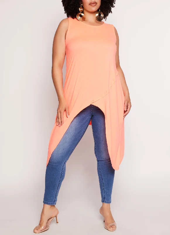 Plus Size Tulip Sharkbite Hem Tank Top