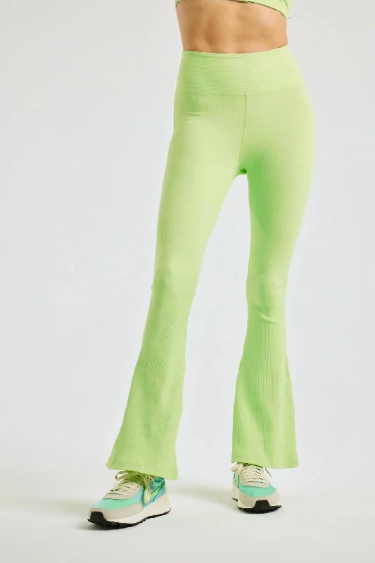 Ribbed Flare Legging in Pistachio