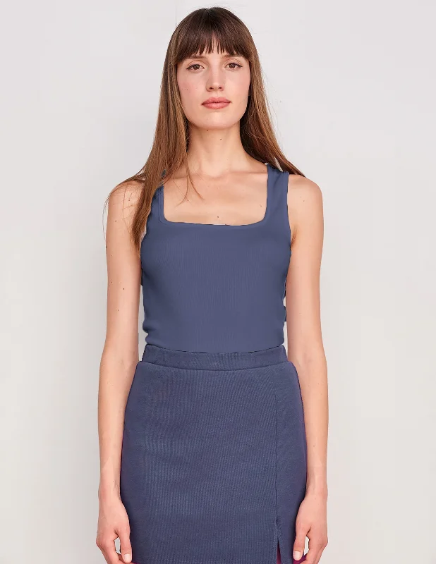 Sundry Bodycon Tank in Navy