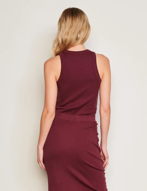 Sundry High Crew Tank in Merlot