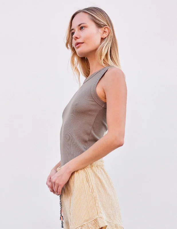 Sundry High Neck Tank in Sage