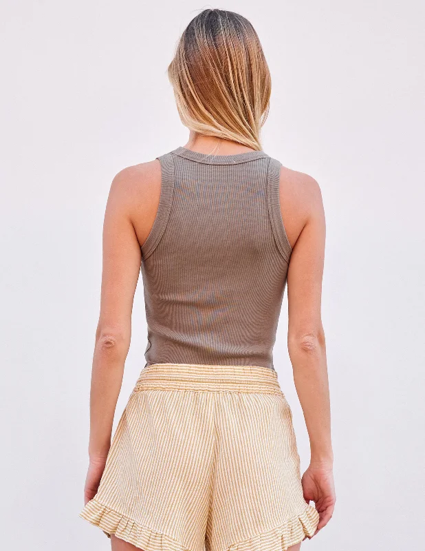 Sundry High Neck Tank in Sage