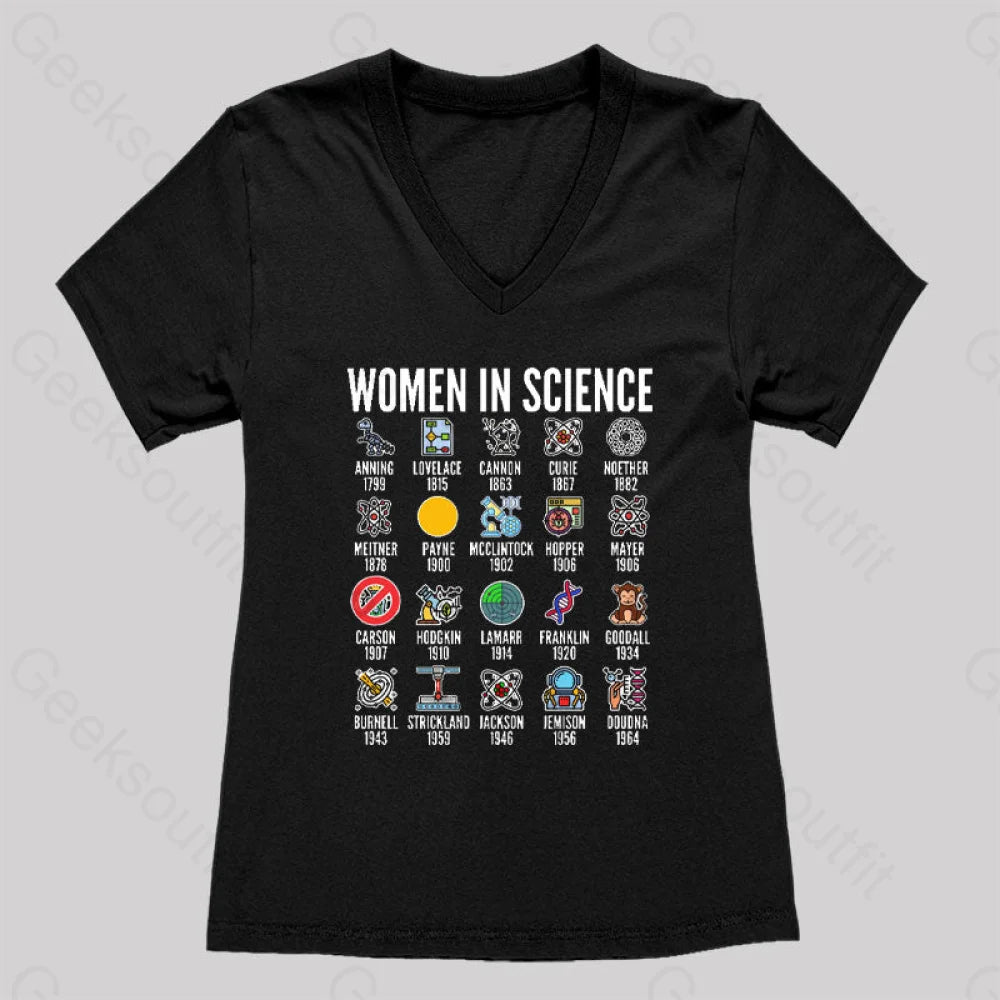 Women in Science Women's V-Neck T-shirt