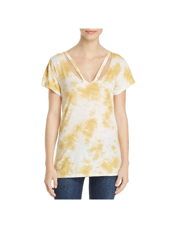 Womens Cut-Out Tie-Dye T-Shirt